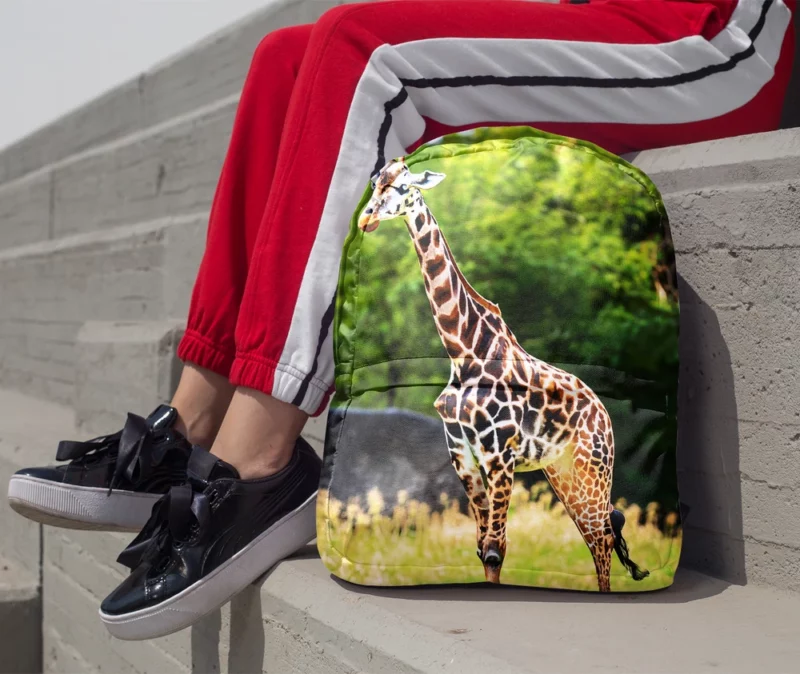 Giraffe Close-Up Photography Minimalist Backpack 1