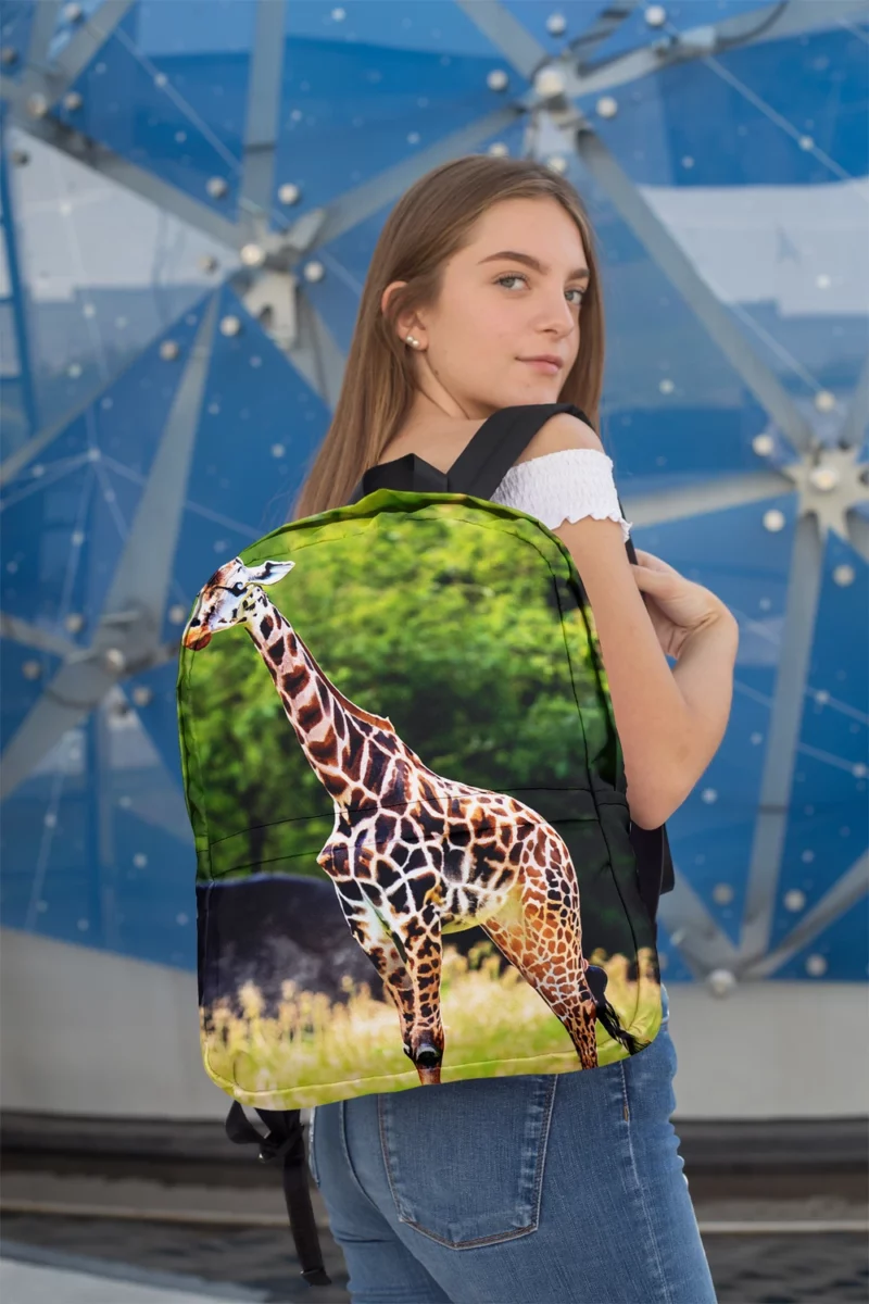 Giraffe Close-Up Photography Minimalist Backpack 2