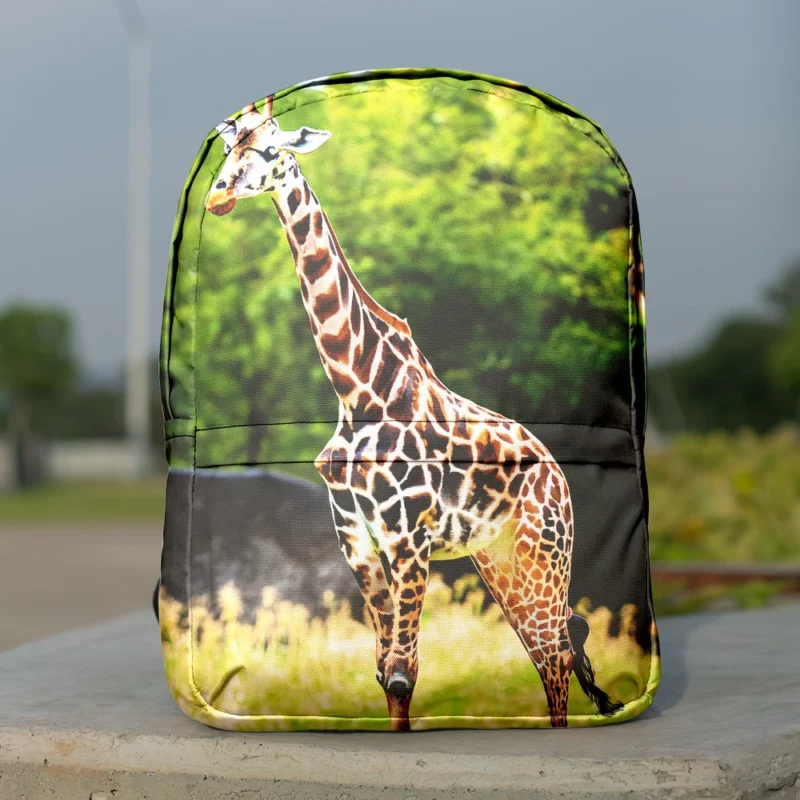 Giraffe Close-Up Photography Minimalist Backpack