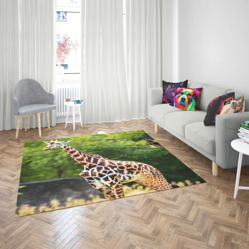 Giraffe Close-Up Photography Rug 2