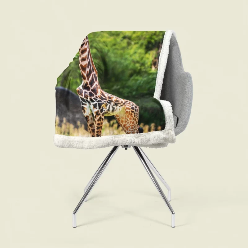 Giraffe Close-Up Photography Sherpa Fleece Blanket 1