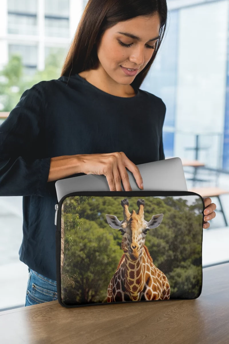 Giraffe Close Up in Nature Laptop Sleeve 1