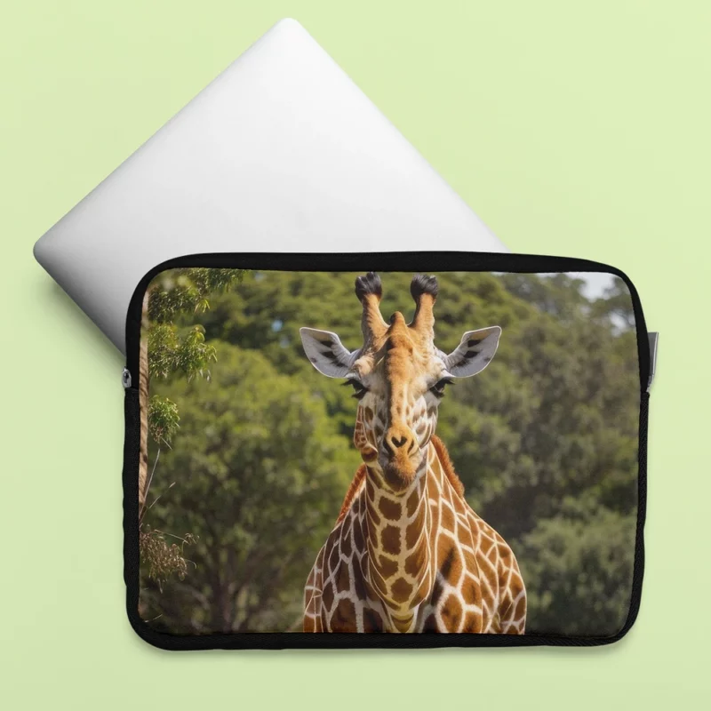 Giraffe Close-Up in Nature Laptop Sleeve