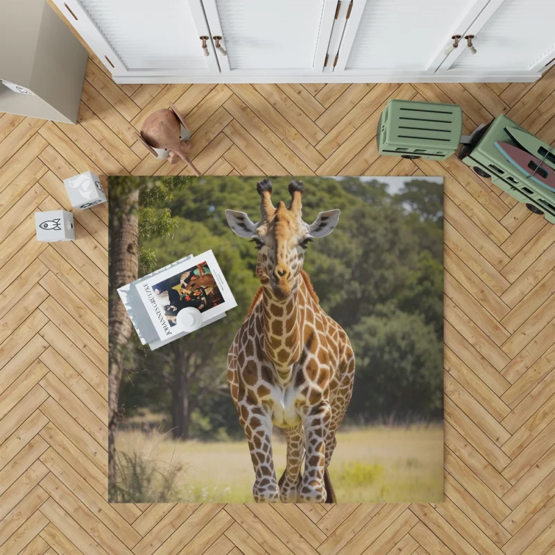 Giraffe Close-Up in Nature Rug