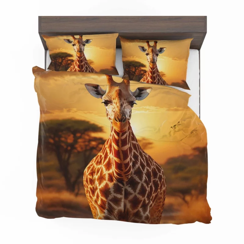 Giraffe Forages in Africs Bedding Set 2