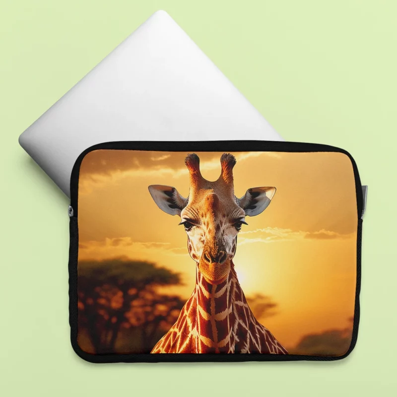 Giraffe Forages in Africs Laptop Sleeve