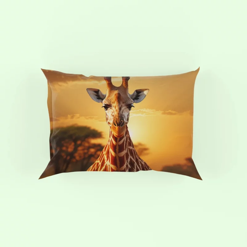 Giraffe Forages in Africs Pillow Case