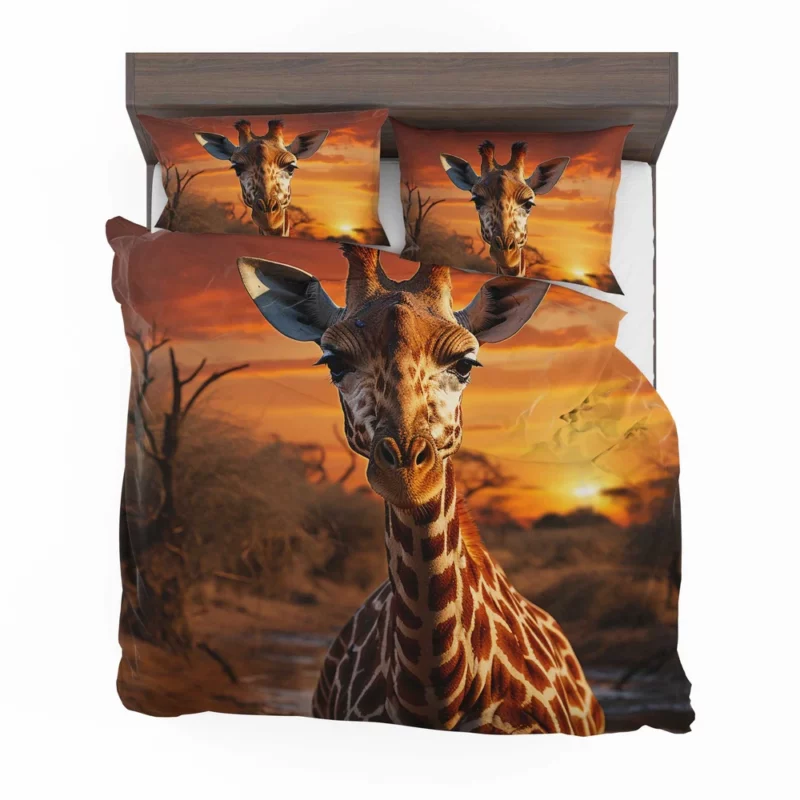 Giraffe Foraging in Africa Bedding Set 2