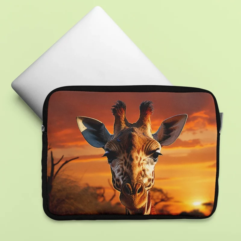 Giraffe Foraging in Africa Laptop Sleeve