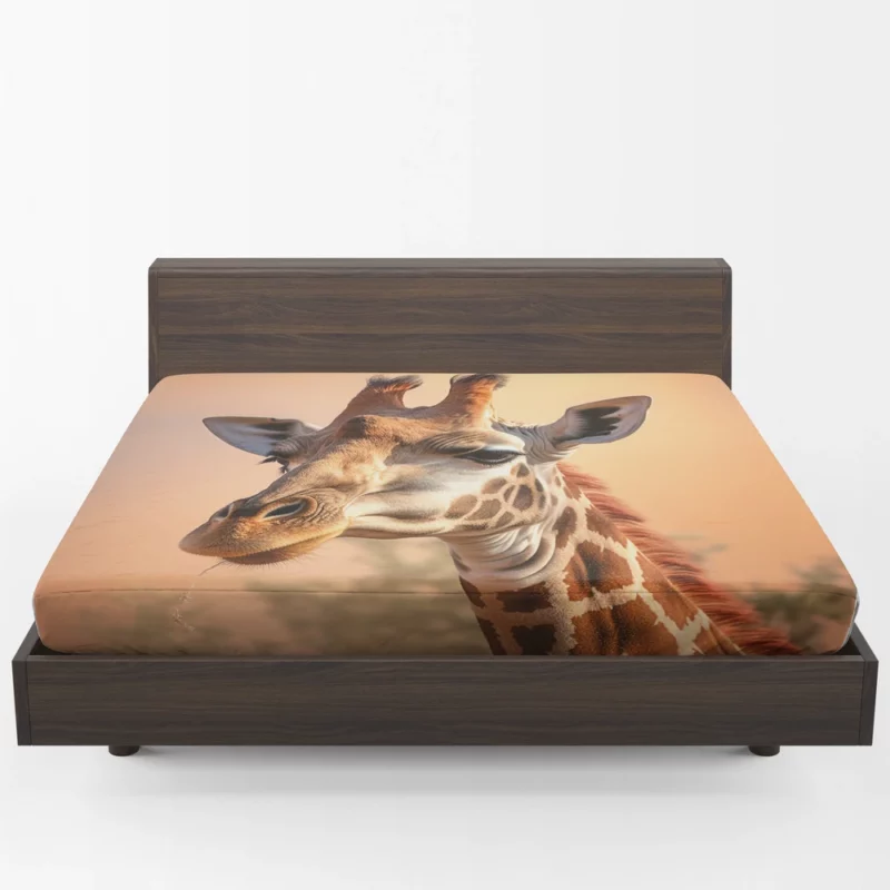 Giraffe Head Portrait Fitted Sheet 1