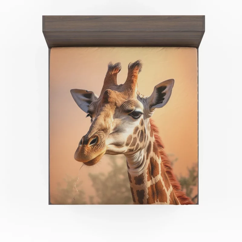 Giraffe Head Portrait Fitted Sheet