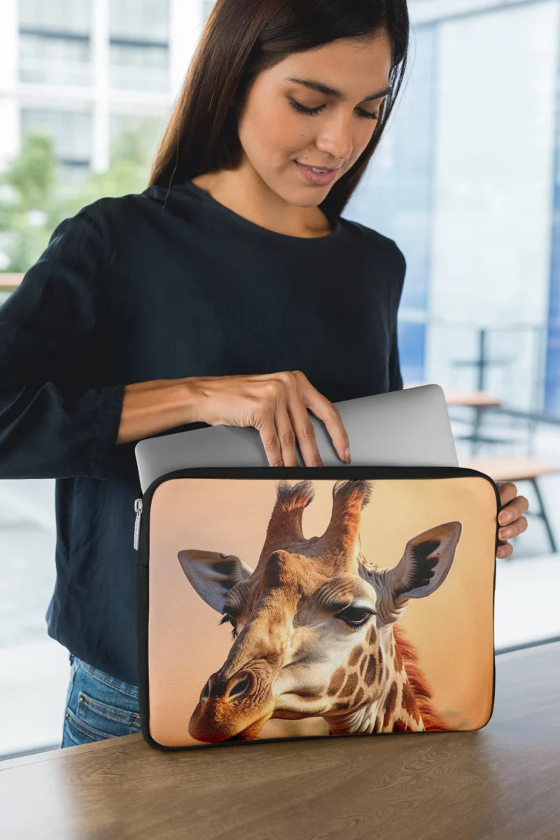 Giraffe Head Portrait Laptop Sleeve 1