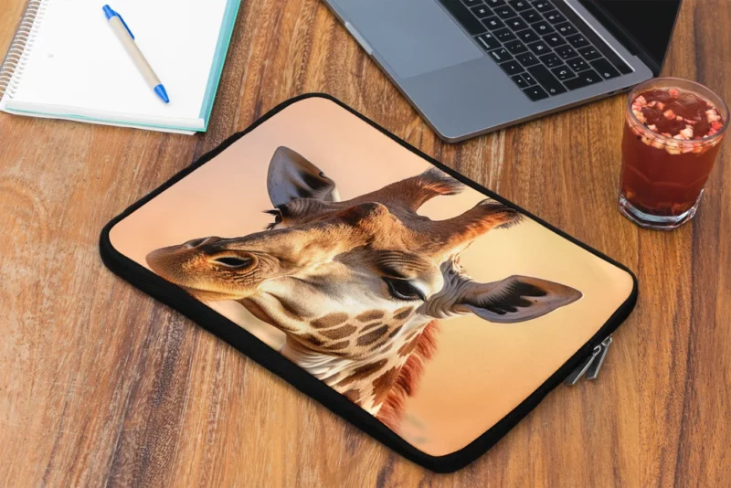 Giraffe Head Portrait Laptop Sleeve 2