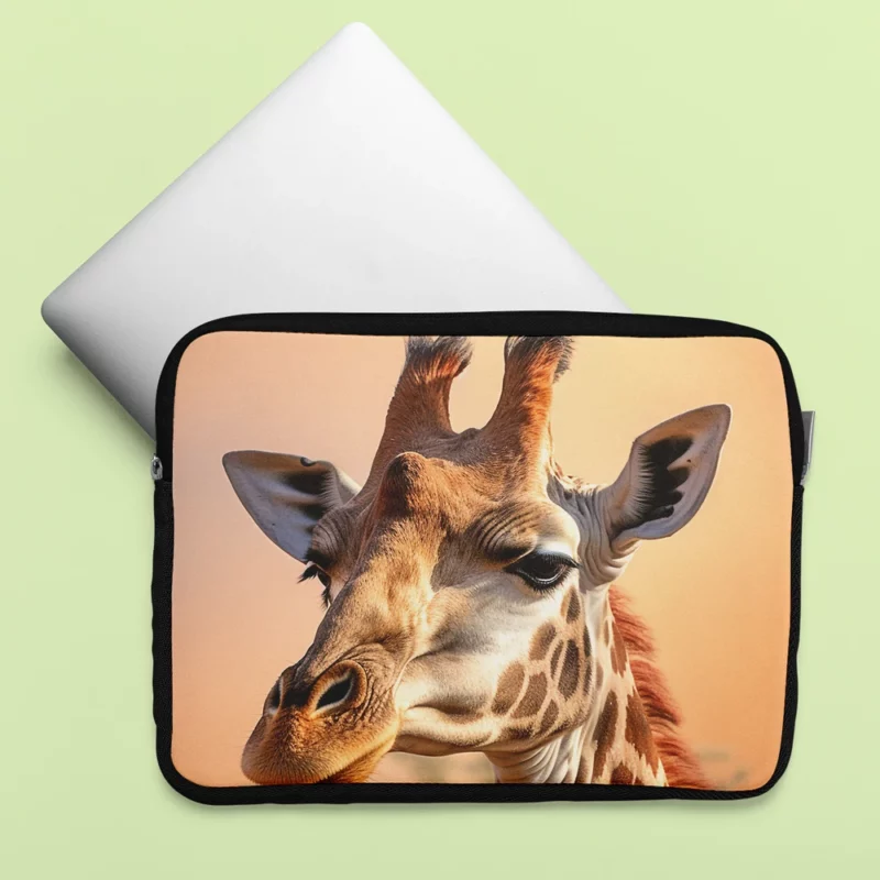 Giraffe Head Portrait Laptop Sleeve