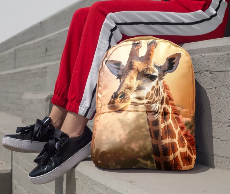 Giraffe Head Portrait Minimalist Backpack 1