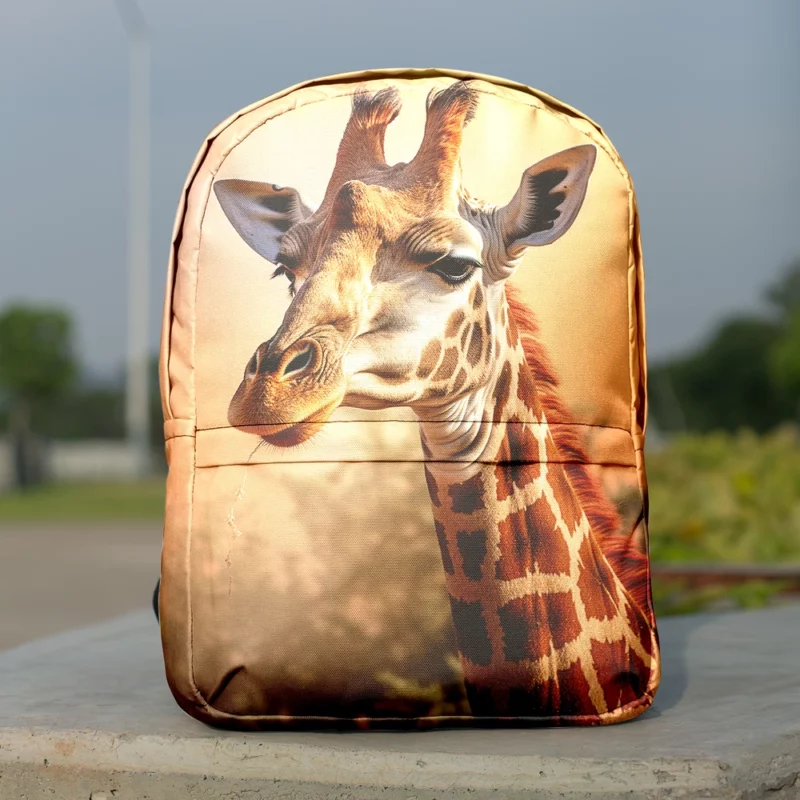 Giraffe Head Portrait Minimalist Backpack