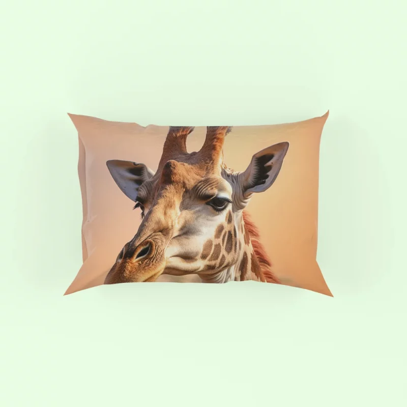 Giraffe Head Portrait Pillow Case