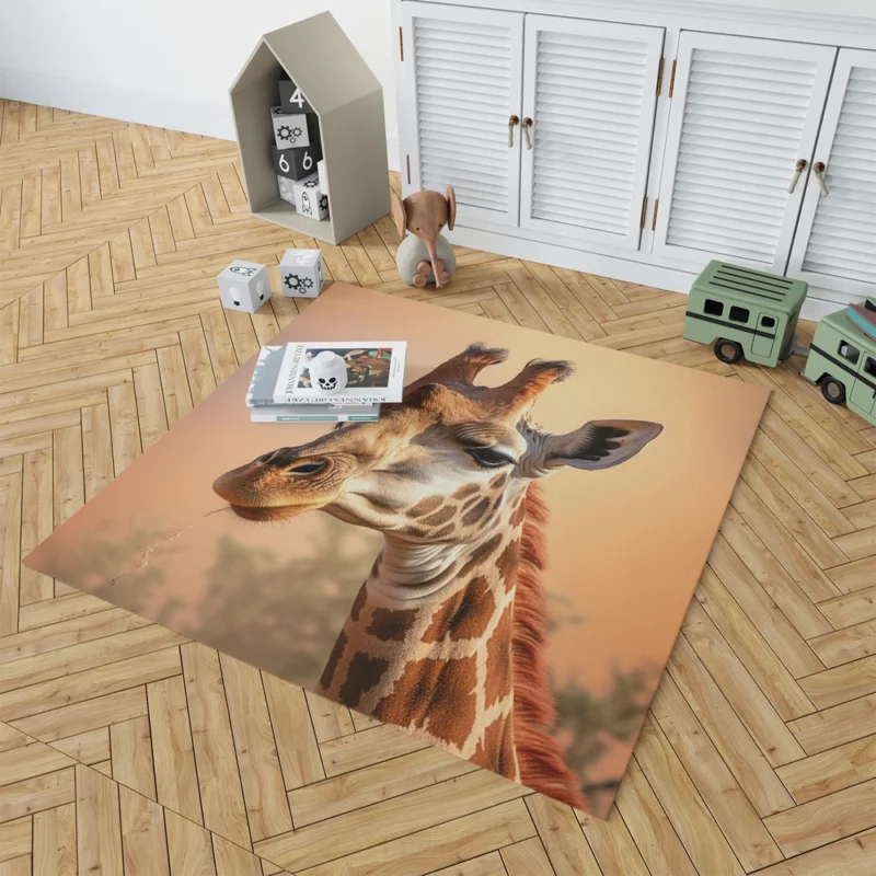 Giraffe Head Portrait Rug 1