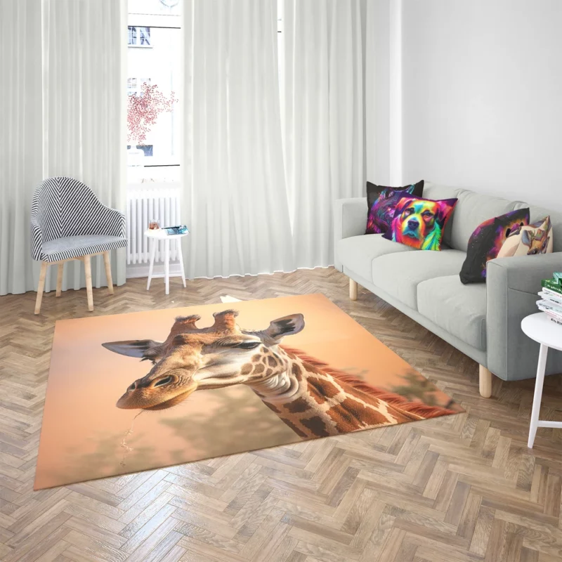 Giraffe Head Portrait Rug 2