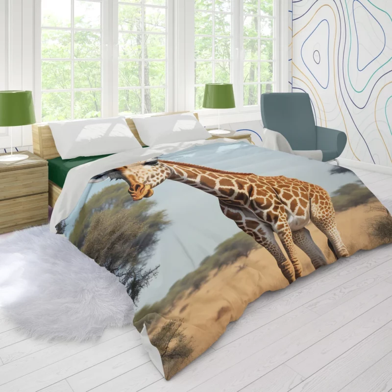 Giraffe Looking at the Camera Duvet Cover