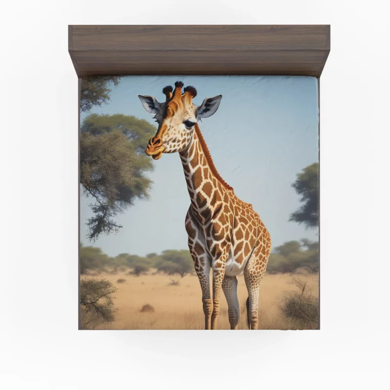 Giraffe Looking at the Camera Fitted Sheet