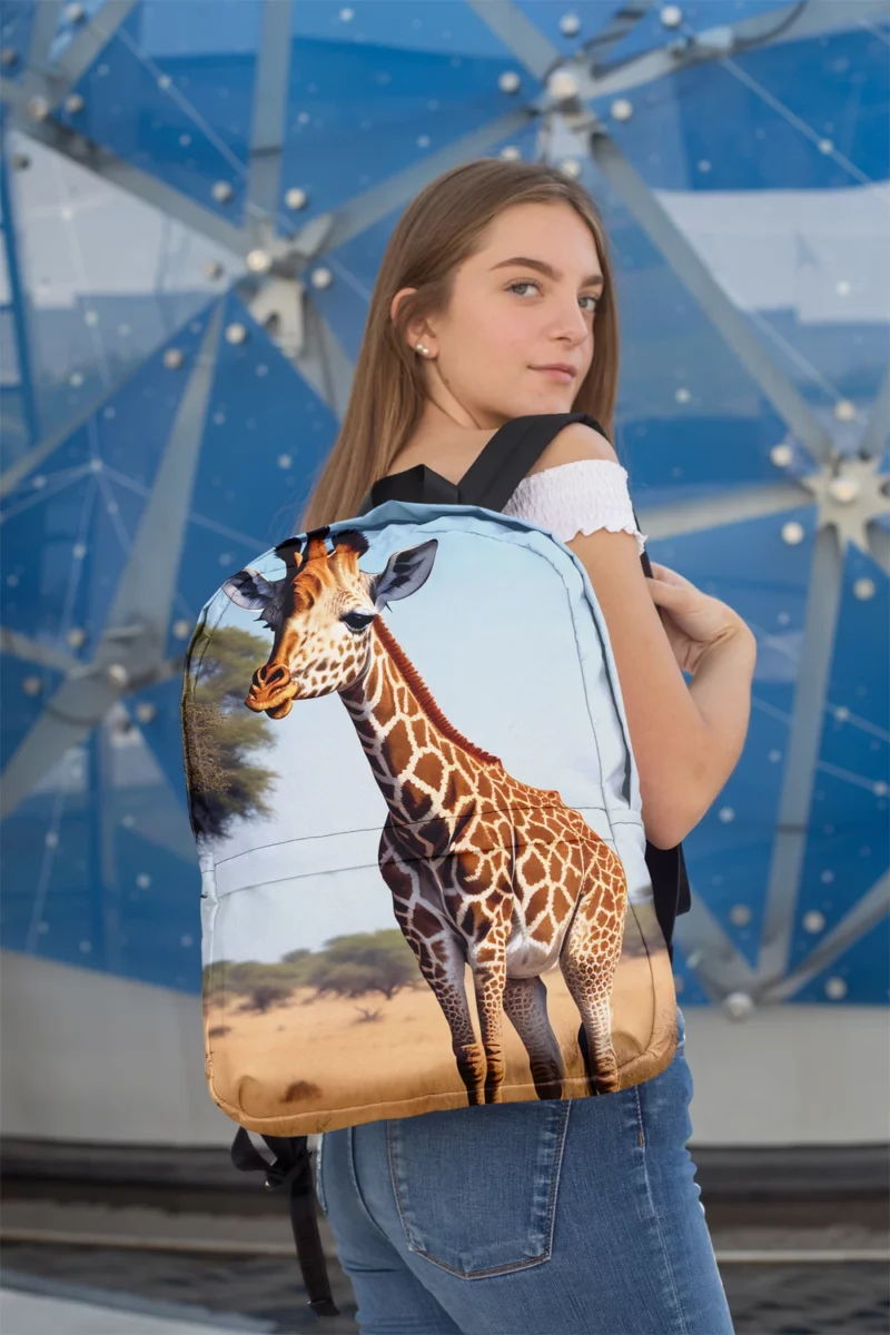 Giraffe Looking at the Camera Minimalist Backpack 2