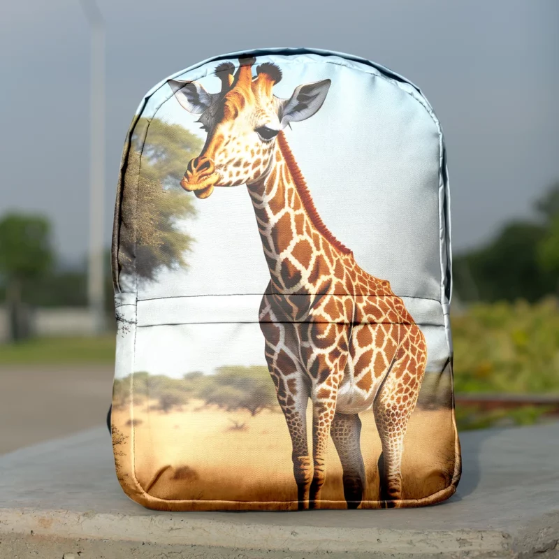 Giraffe Looking at the Camera Minimalist Backpack