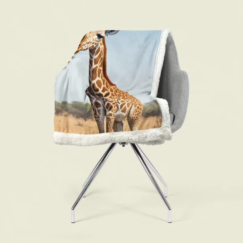 Giraffe Looking at the Camera Sherpa Fleece Blanket 1