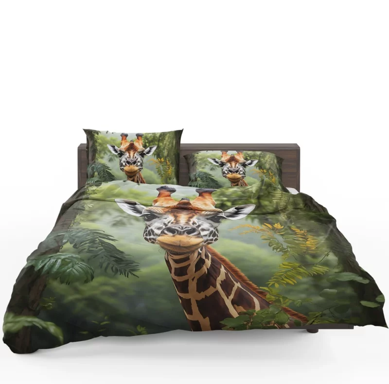 Giraffe Peering Through Trees Bedding Set 1