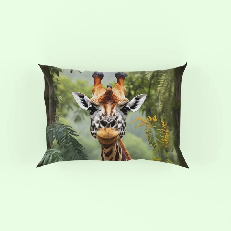 Giraffe Peering Through Trees Pillow Case