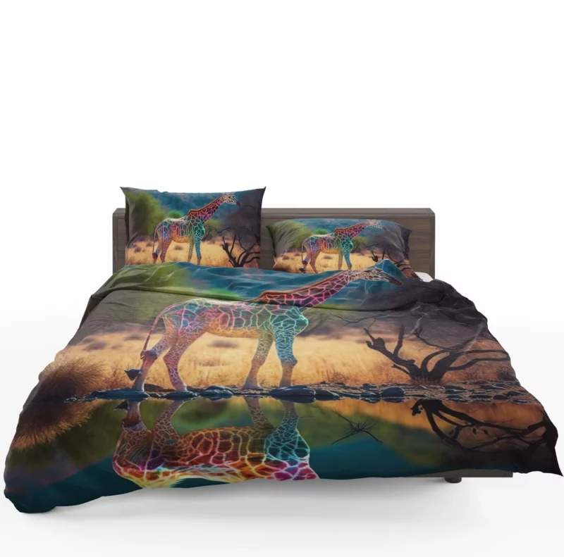 Giraffe Pond Reflection Bedding Set 1