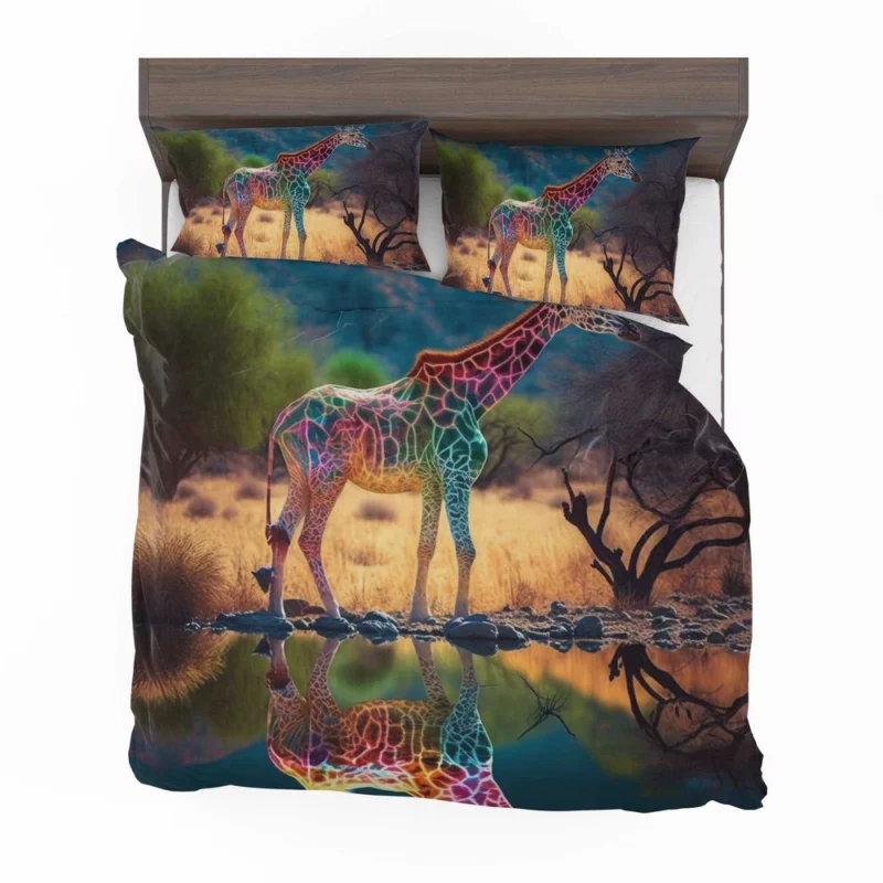 Giraffe Pond Reflection Bedding Set 2