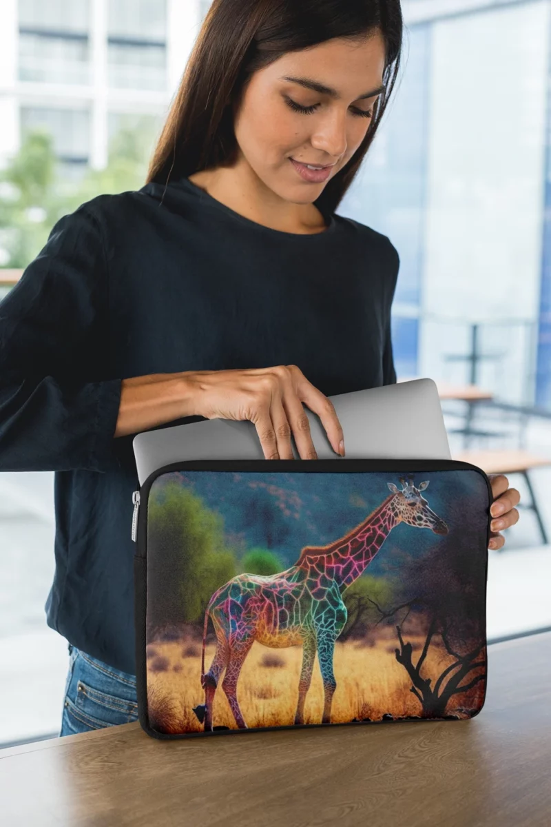 Giraffe Pond Reflection Laptop Sleeve 1