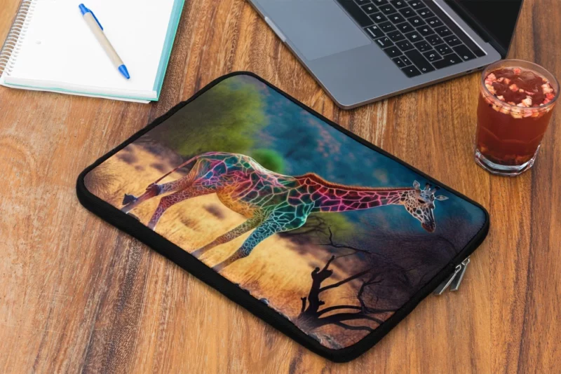 Giraffe Pond Reflection Laptop Sleeve 2