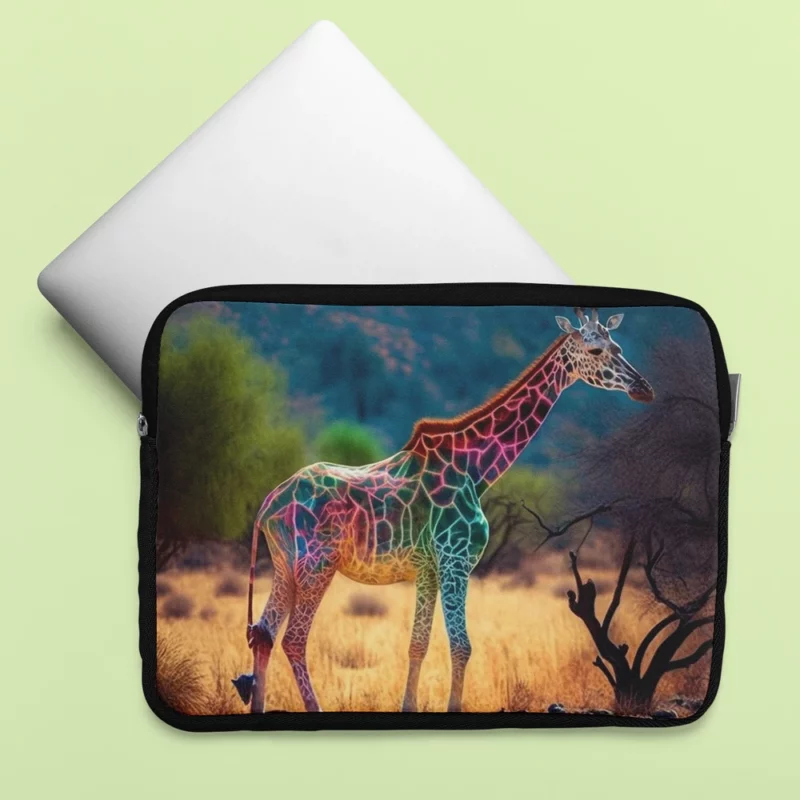 Giraffe Pond Reflection Laptop Sleeve