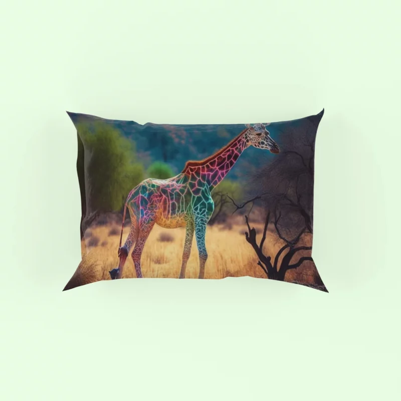 Giraffe Pond Reflection Pillow Case