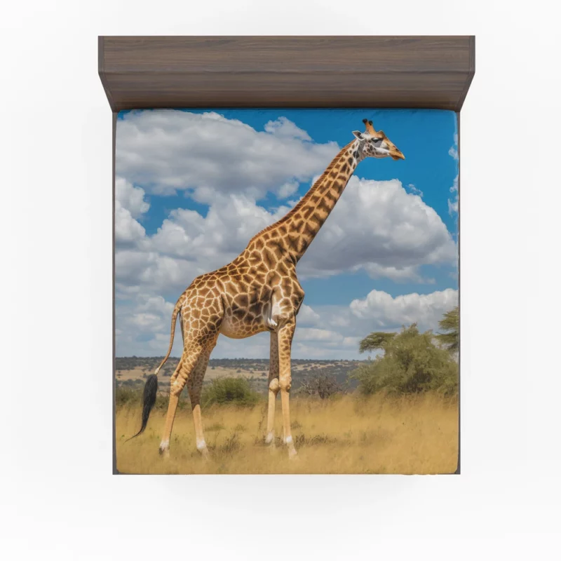 Giraffe Portrait in Africa Fitted Sheet