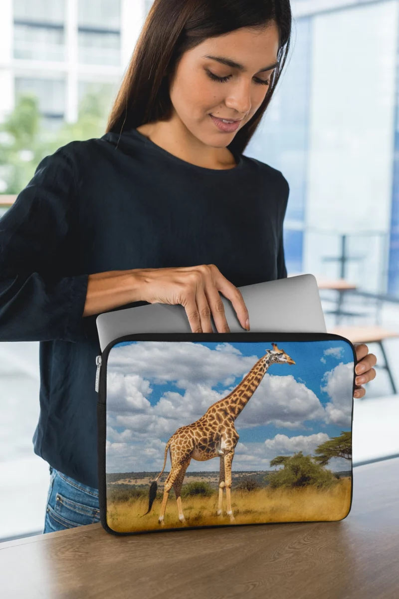 Giraffe Portrait in Africa Laptop Sleeve 1