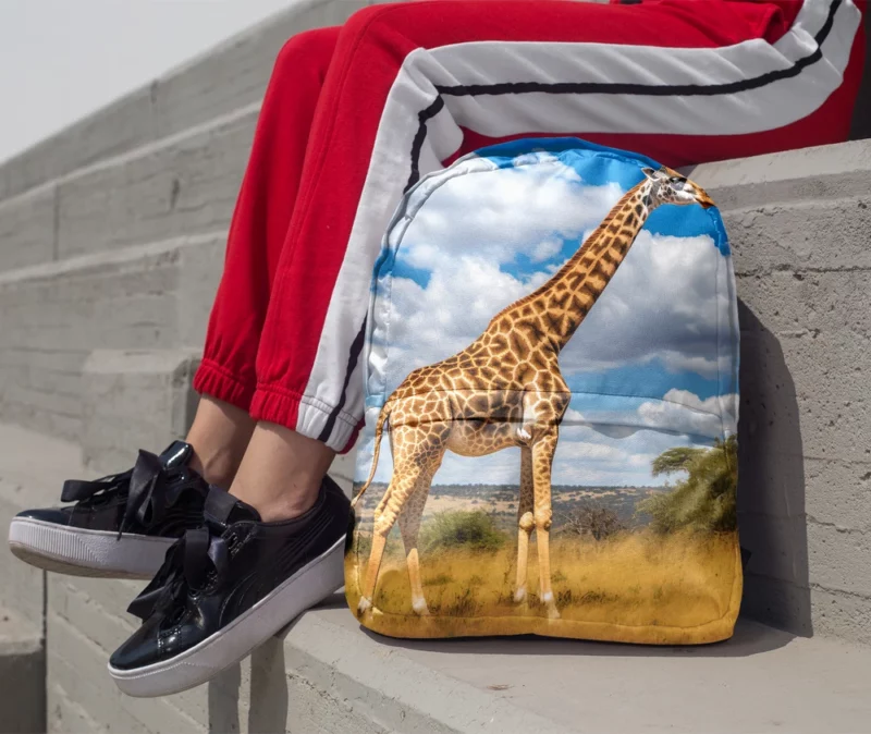 Giraffe Portrait in Africa Minimalist Backpack 1