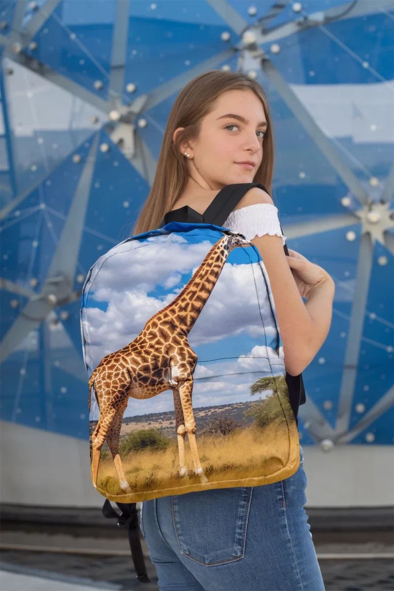 Giraffe Portrait in Africa Minimalist Backpack 2