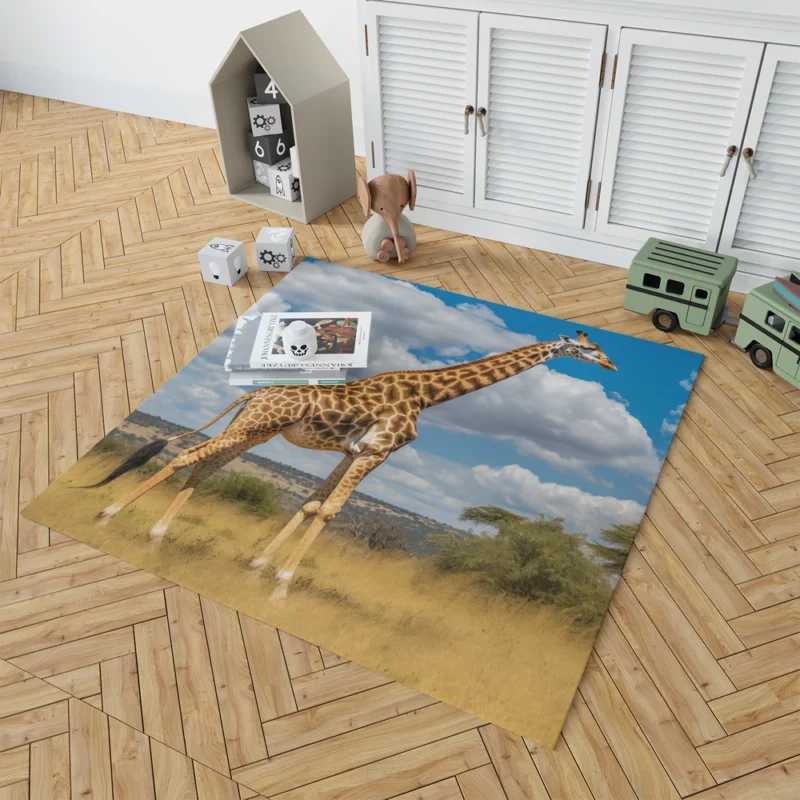 Giraffe Portrait in Africa Rug 1