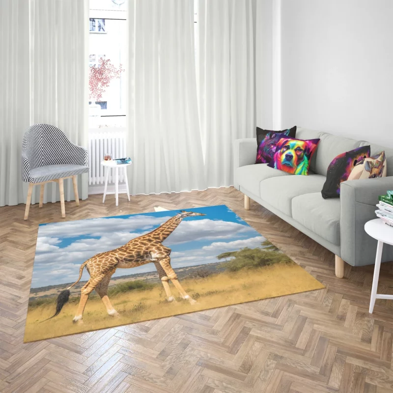 Giraffe Portrait in Africa Rug 2