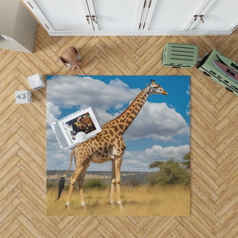 Giraffe Portrait in Africa Rug