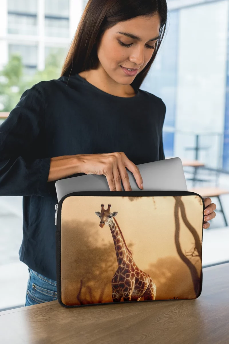 Giraffe Stand Together In Forest Laptop Sleeve 1