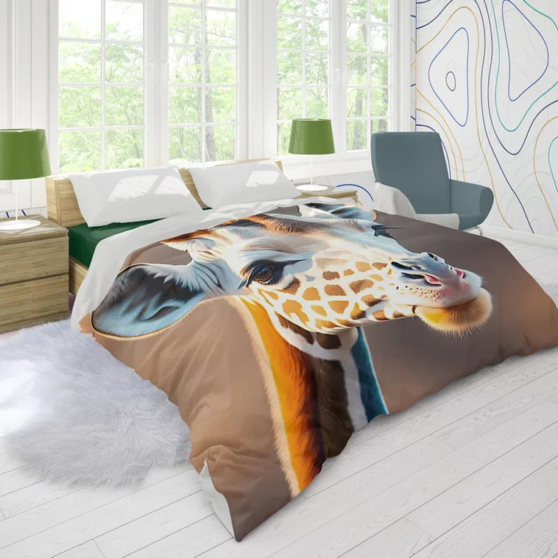 Giraffe Wearing a Scarf Duvet Cover