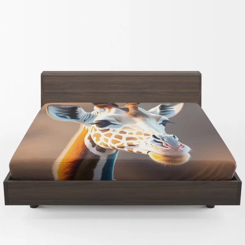 Giraffe Wearing a Scarf Fitted Sheet 1