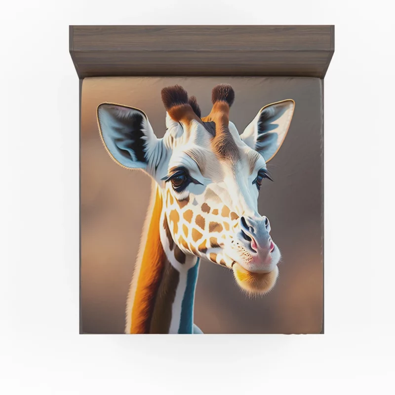 Giraffe Wearing a Scarf Fitted Sheet