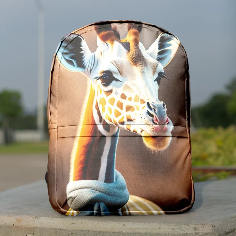 Giraffe Wearing a Scarf Minimalist Backpack