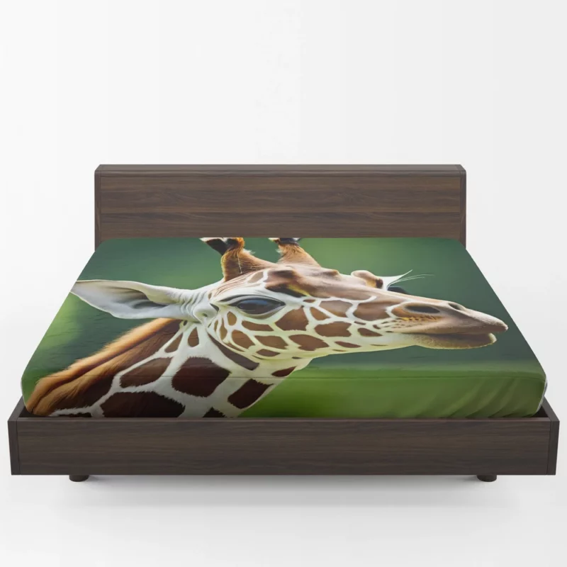 Giraffe With an Ear Tag Fitted Sheet 1