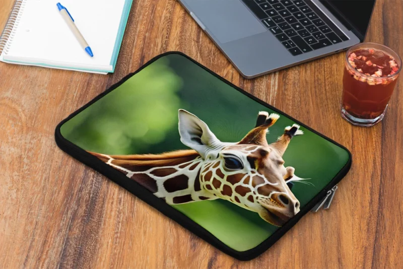 Giraffe With an Ear Tag Laptop Sleeve 2